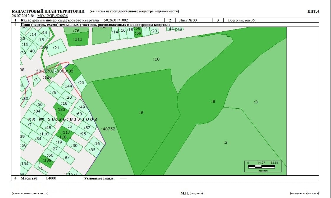 Кадастровый план участка в Бокситогорске