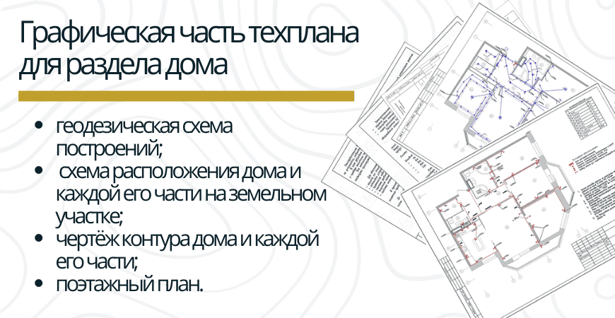 Графическая часть техплана для раздела дома в Бокситогорске